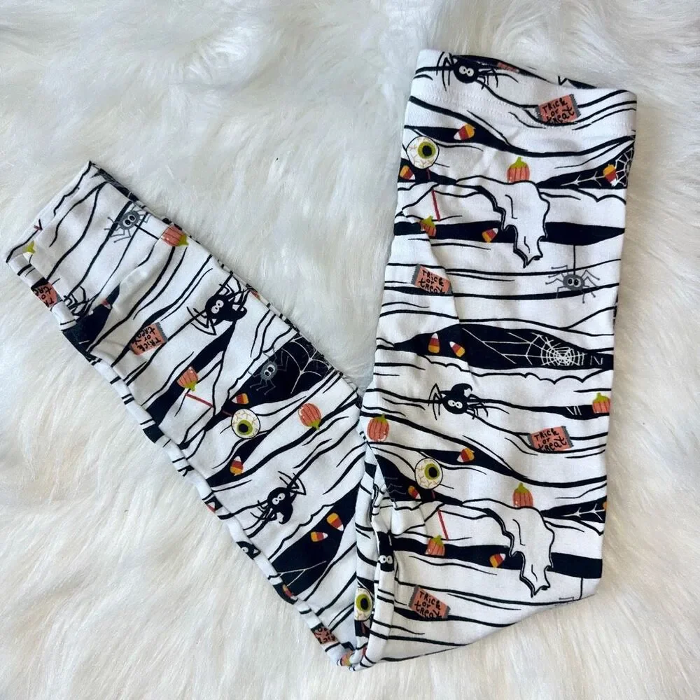 Halloween Pajamas Set Boys Long Sleeve 2-pc Glow Mummy Size 7 Preowned PJ Place